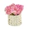 10" Hydrangea Bouquet in Natural Basket